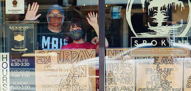 Spoken Cafe - open with owners waving hello!