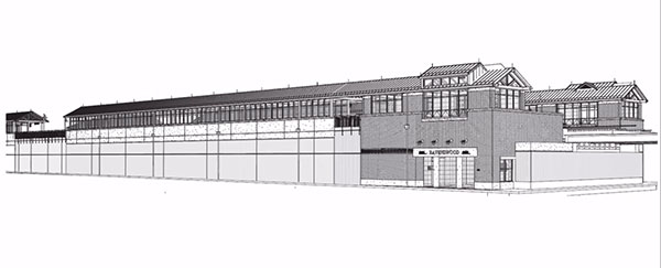 An early rendering of the Ravenswood Metra Station