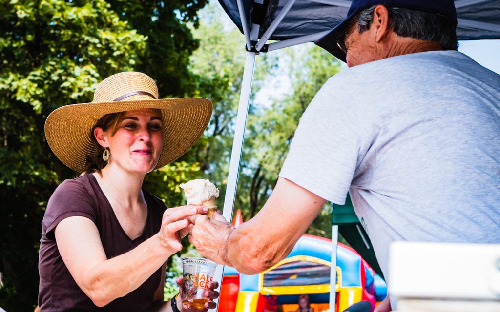 Neighbors share beer and ice cream at the Bowmanville Summer Social