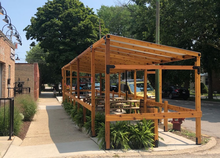 Spiteful Brewing's new dog friendly patio in Ravenswood