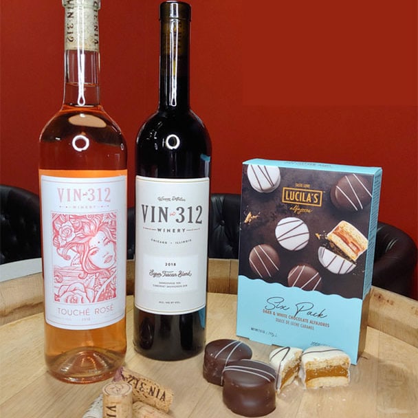 A Mother's Day bundle from Ravenswood businesses Vin312 Winery and Lucila's Alfajores