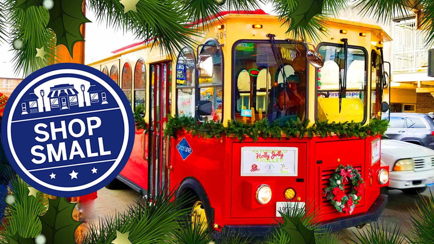 The Holly Jolly Trolley picks up holiday shoppers on Small Business Saturday in Ravenswood