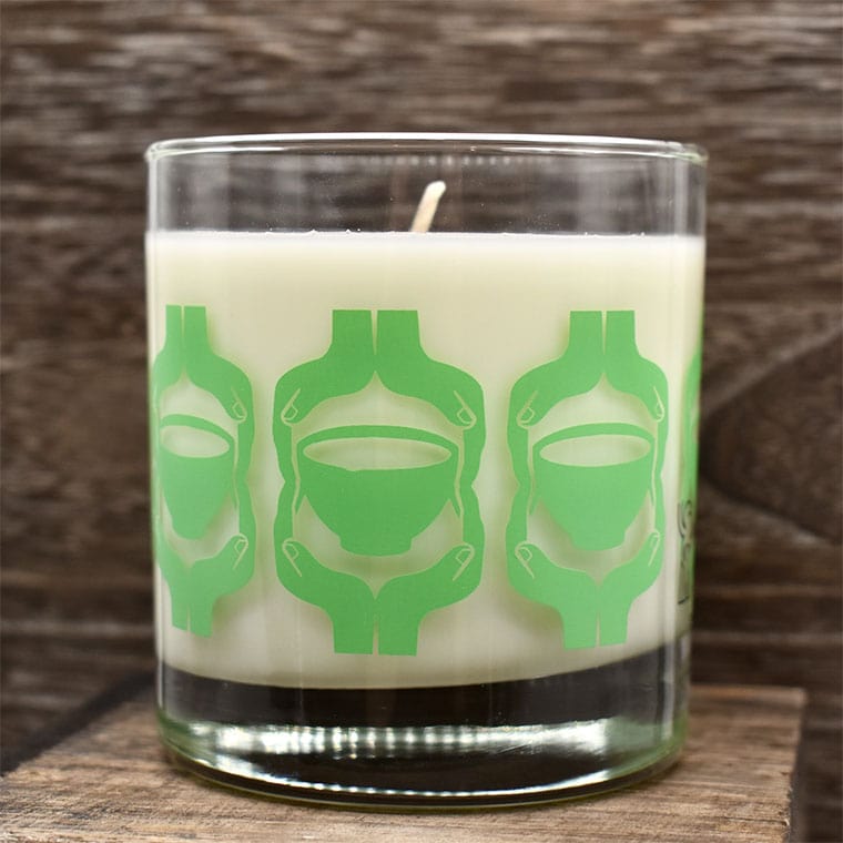 A holiday charity candle from Hazel and Common Pantry