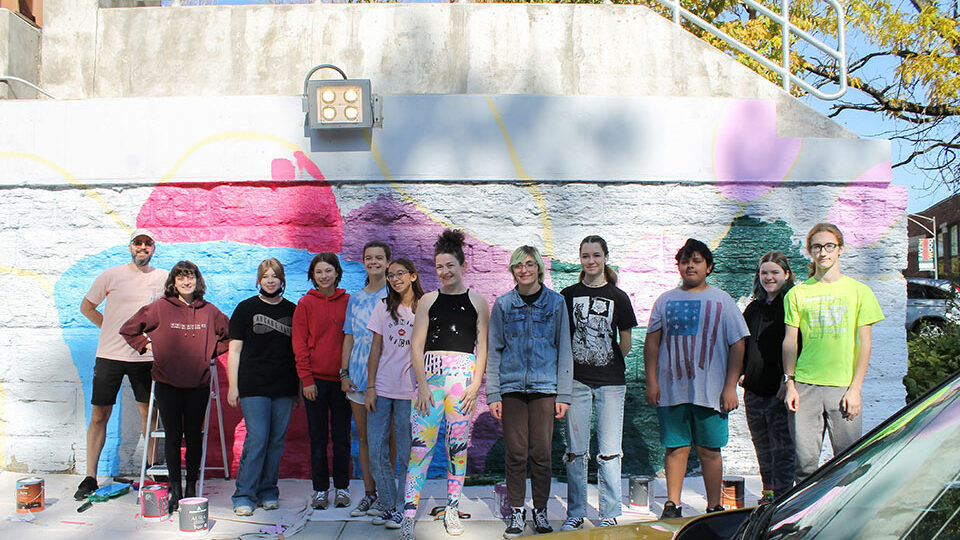 Students help paint For My Neighbors, With Love by Ponnopozz