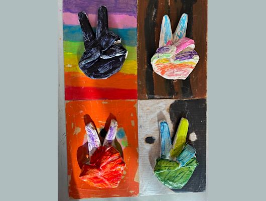 Finished projects at Easel Art summer camp!