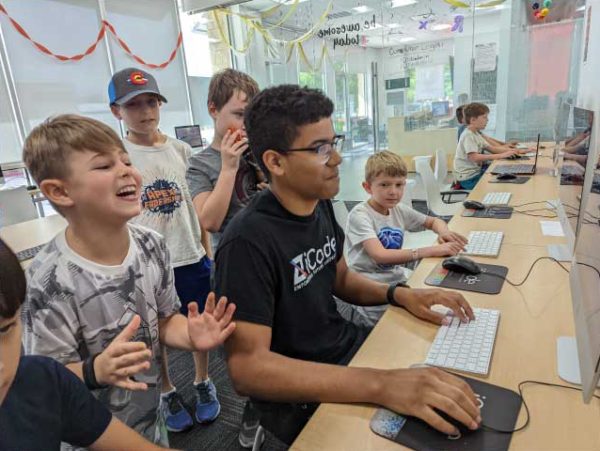 Surfing the web at iCode summer camp