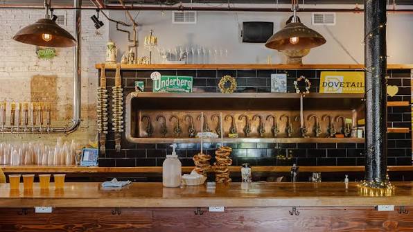 Dovetail Brewery's wood-finished taproom